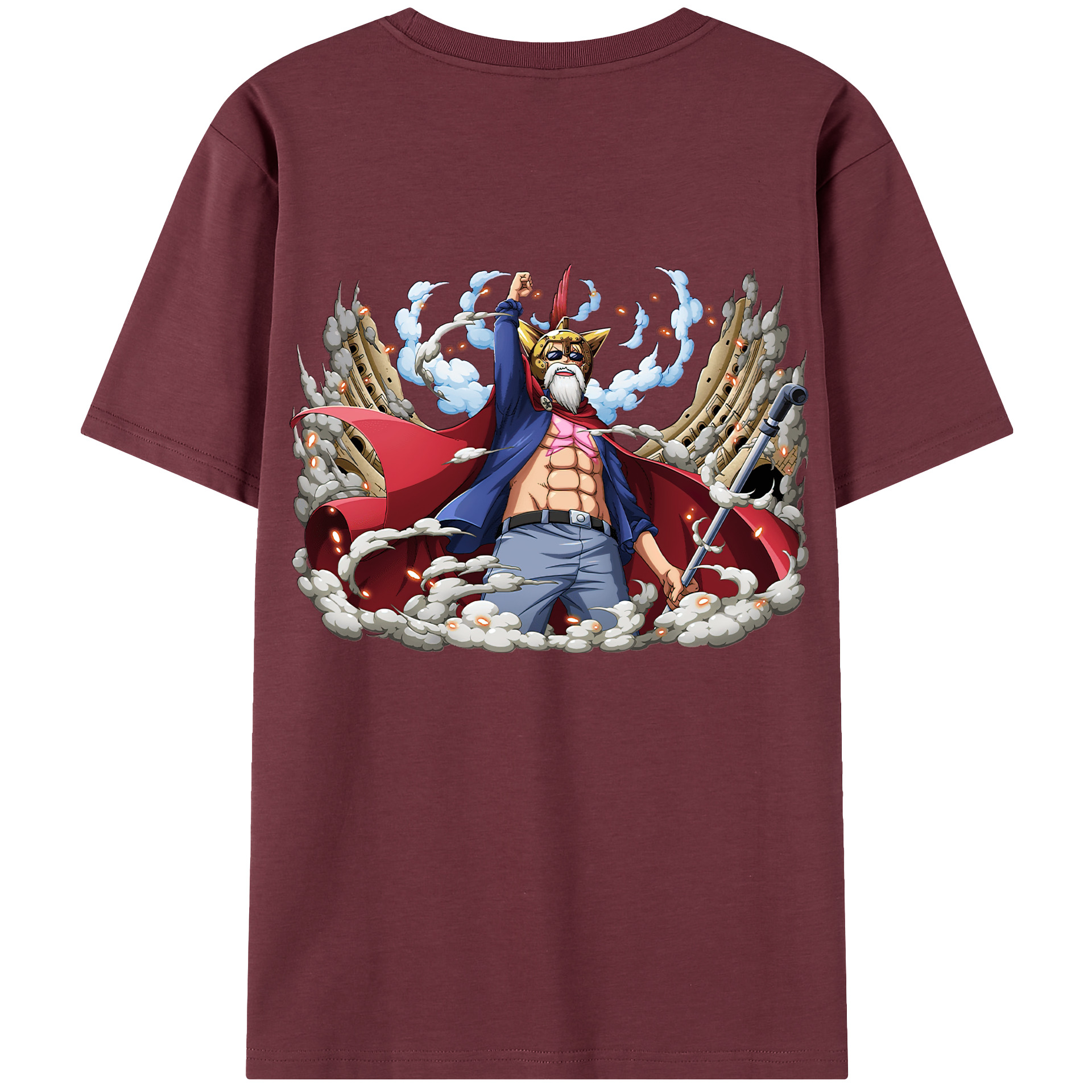 ワンピース モンキー・D・ルフィ ONE PIECE Monkey D. Luffy 綿100％半袖Tシャツ（背面プリント）